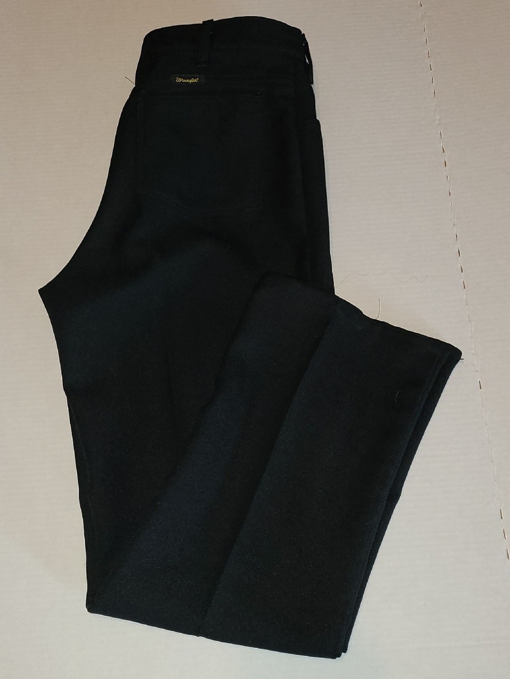 Vintage Wrangler Men's Black Straight-Leg Pants Polyester